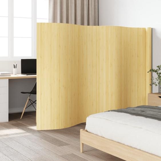 Cloison de séparation naturel clair 165x600 cm bambou