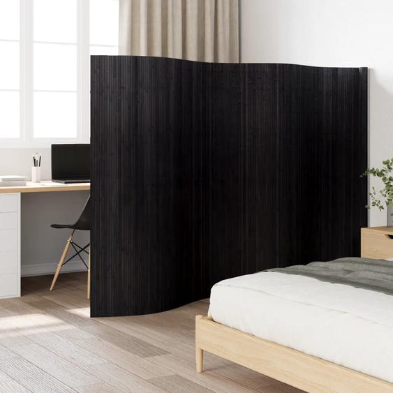 Cloison de séparation noir 165x400 cm bambou