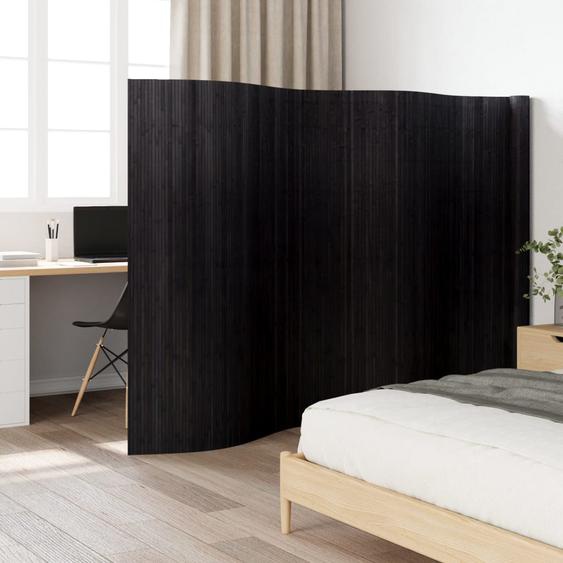 Cloison de séparation noir 165x600 cm bambou