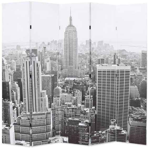 Cloison de séparation pliable 200x170 cm New York Noir et blanc