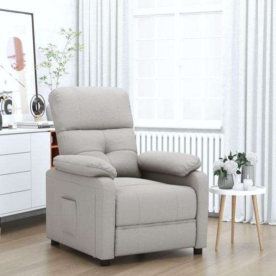 CLORIS Fauteuil relax Tissu Taupe - Fauteuil TV & Relax 348283