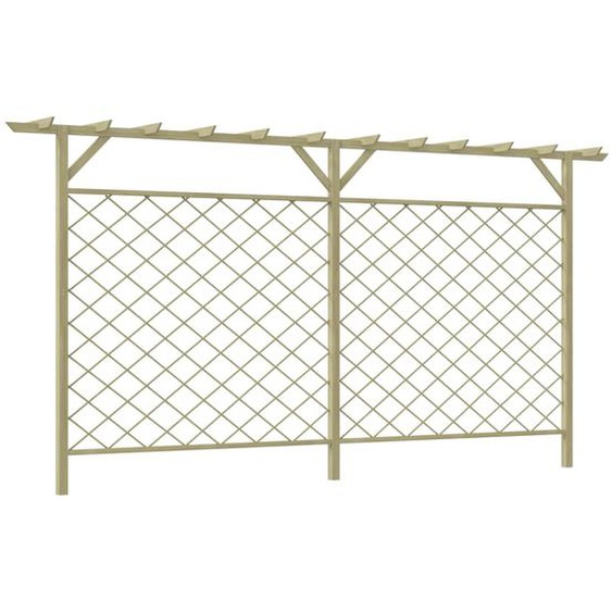 Clôture à lattes de jardin avec pergola Bois