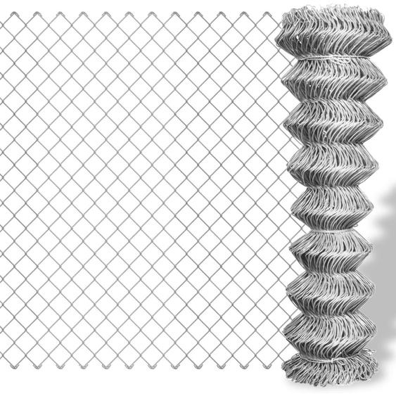 Clôture à mailles losangées Acier galvanisé 25x1 m Argenté