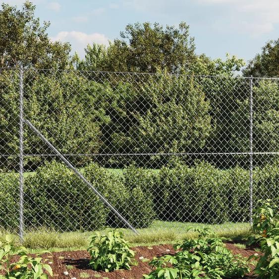Clôture à mailles losangées avec ancrage argenté 1,8x25 m