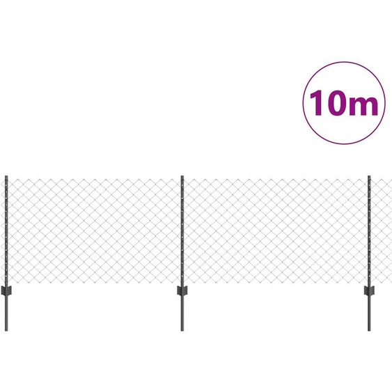 Clôture à mailles métalliques avec poteaux vidaXL, 10 x 0,8 m (L x H)
