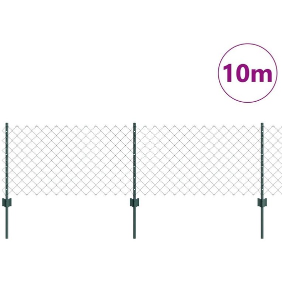 Clôture à mailles métalliques vidaXL avec poteaux, 10 x 0,6 m (L x H)