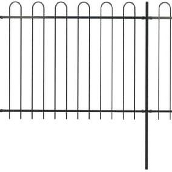 Clôture de jardin avec design darceau Acier 6,8 x 1,2 m Noir