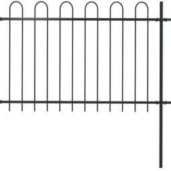 Clôture de jardin avec design darceau Acier 6,8 x 1 m Noir