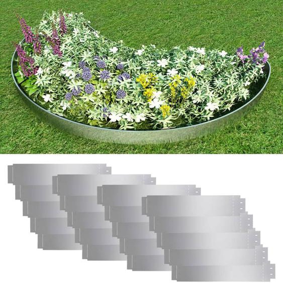 Clôture de pelouse 20 pcs Acier galvanisé 100x20 cm