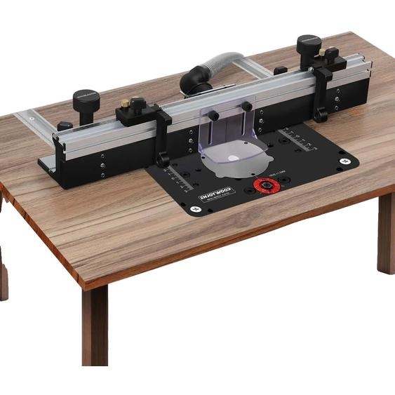 Clôture de table de fraisage pour le travail du bois, 700mm aluminium durable, butées réglables, aspiration efficace de la poussière