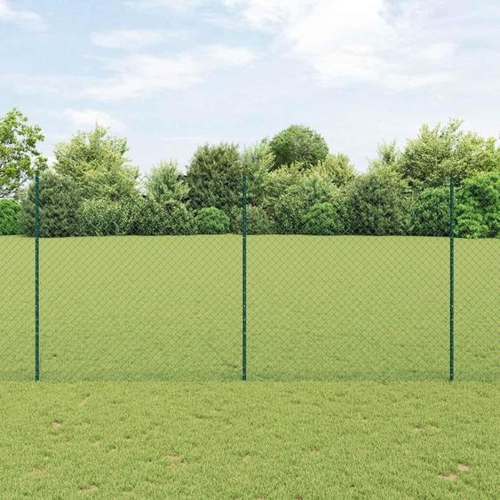 Clôture en fil métallique avec poteaux, 10 x 1,6 m, acier revêtu de PVC