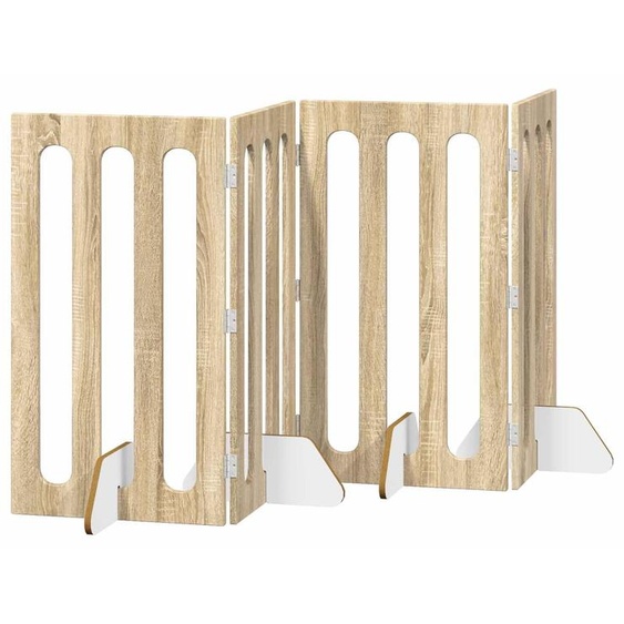 Clôture pliable pour animaux 4 pcs Chêne Sonoma