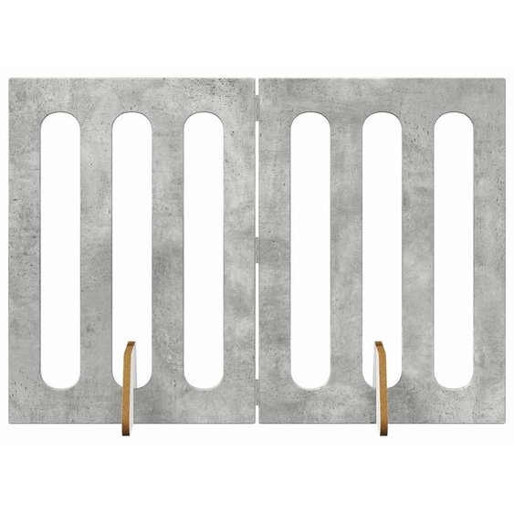 Clôture pliable pour animaux 2 pcs Gris Béton Bois d’ingénierie