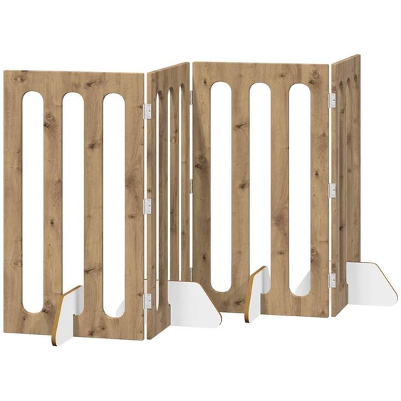 Clôture pliable pour animaux 4 pcs Chêne Artisanal