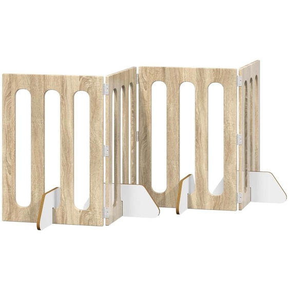 Clôture pliable pour animaux 4 pcs Chêne Sonoma