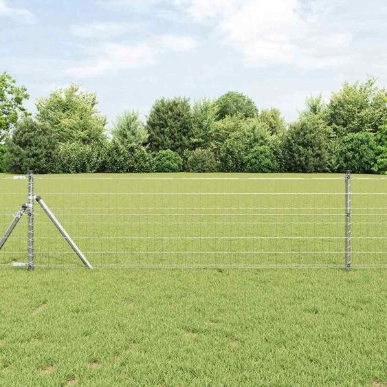 Clôture pratique avec poteaux Argent 0,4 x 25 m Acier - Clôtures métalliques ,mobilier design 7780760 2parcel
