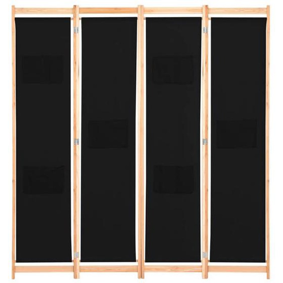 CLOUD Paravent intérieur - élégant Design - Cloison de séparation 4 panneaux Noir 160x170x4 cm Tissu CHYNEW5982078