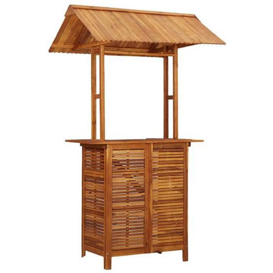 CLOUD Table de bar dextérieur avec toit 113x106x217 cm Bois dacacia CHYNEW9316121