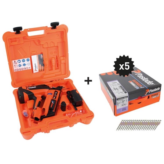 Cloueur à gaz autonome PPN50Xi avec 1 pack 4 x 35 Hard CTR GAL en coffret standard SPIT PASLODE 054706