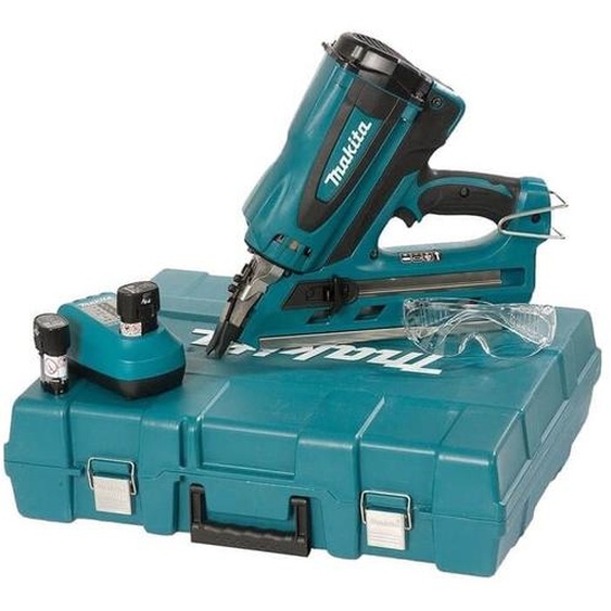 Cloueur autonome à gaz 7,2 v lxt Makita 2 batteries 7.2 V-1Ah, chargeur, MakPac- GN900SE