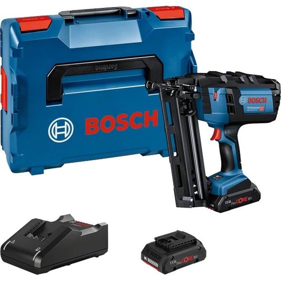 Cloueur bois 18 V GNH 18V-64 M Professional mode rafale + 2 batteries ProCORE 4 Ah + chargeur + coffret L-BOXX BOSCH 0601481003