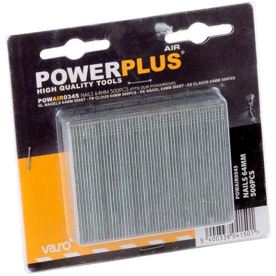 Clous 64mm Blister Powerplus Fixation Robuste Pour Bois Et Matériaux Divers - Powerplus