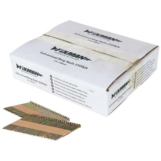 Clous annelés galvanisés, 2 500 pcs 2,9 x 50 mm