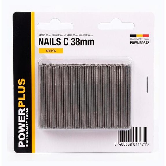 Clous C 38mm Powerplus Clous C 38mm Couronne 2,8mm - Powerplus