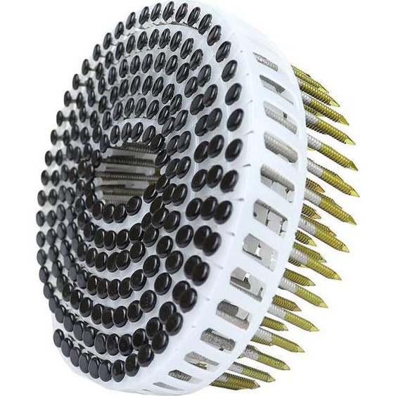 Clous en rouleau à tête bombée Acier inoxydable A2 Noir - 2.5-2.7 x 60 mm - Rouleau 200 pièces