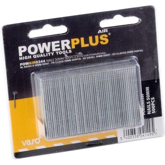 Clous pneumatiques Powerplus 500 pièces L 50 mm G16 Clous de rechange pour cloueurs pneumatiques