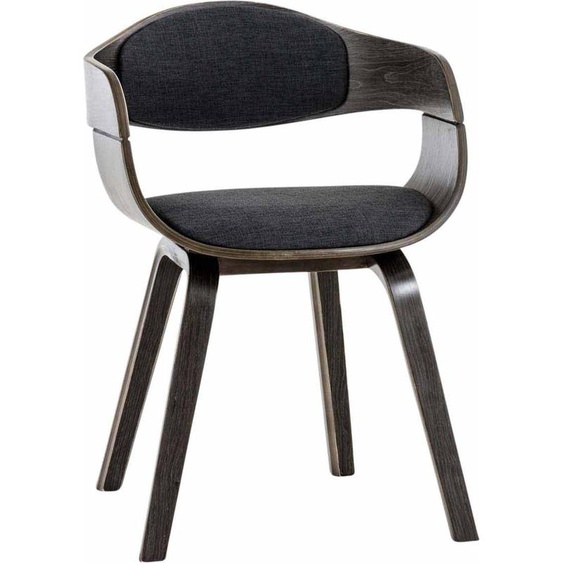CLP Chaise de salle à manger tissu avec rembourrage et structure en bois robuste,gris/gris foncé