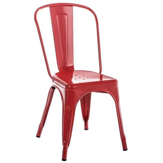 Chaise empilable - CLP - Benedikt - Design industriel - Métal - Rouge