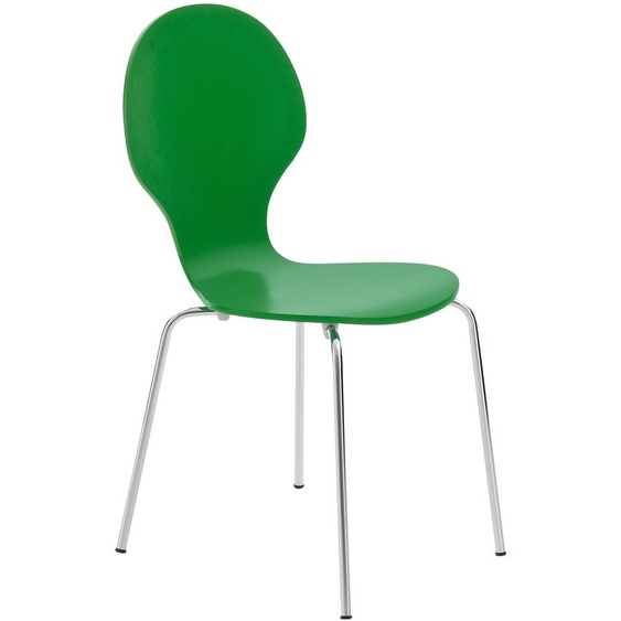 CLP Chaise empilable Diego l Chaise de conférence ergonomique avec assise en bois et structure métallique I Chaise empilable avec assise facile dentretien, couleur:vert