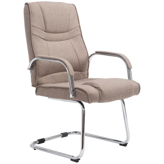 CLP Chaise visiteur Attila Tissu avec piètement métal,taupe