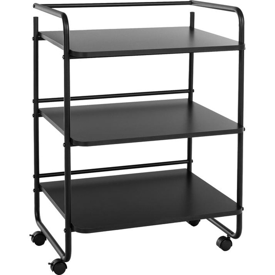 CLP Chariot à ustensiles PL902 avec roulettes et trois étagères,noir
