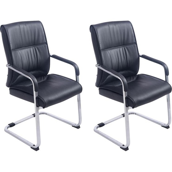 CLP, ensemble de 2 fauteuils pivotants XXL Anubis, avec accoudoirs, couleur noire