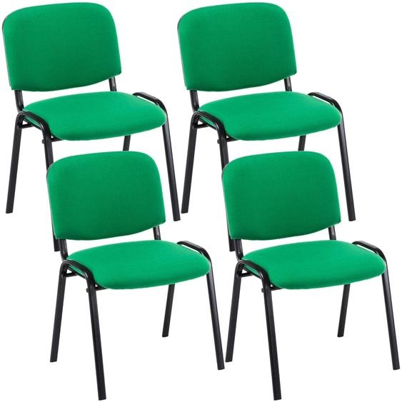 CLP Ensemble de 4 chaises visiteur Ken tissu empilable et design moderne,vert