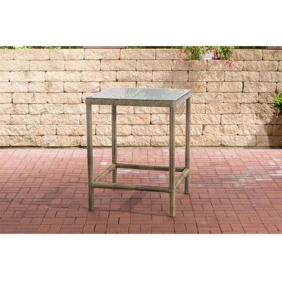 CLP Table en poly rotin Alia 5mm avec plateau en verre de sécurité,naturel