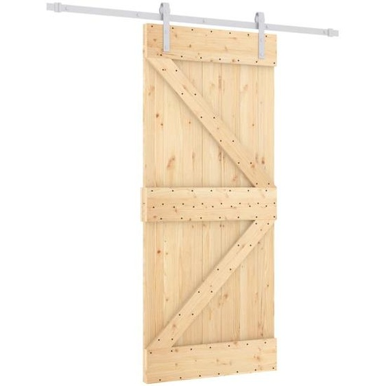 CMM - Porte coulissante avec ferrure 90x210 cm pin massif - Portes de chambre - 34.18 kg