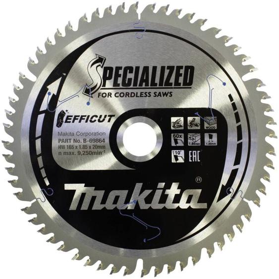 B-69864 Lame de scie circulaire 165 x 20 x 1.85 mm Nombre de dents: 60 1 pc(s) - Makita