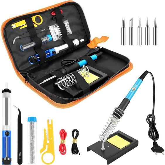 Fer à souder et dessouder électrique Kit complet Irons soudure électronique kit de soudure plastique fil détain Outil 60W Température réglable module