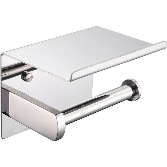 HomeHeng Porte-rouleau, Acier Inoxydable sus 304, Chrome Poli, Porte-Papier Hygiénique Moderne avec étagère de téléphone, Accessoire de cuisine de