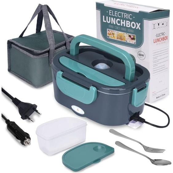 Coavas - Lunch Box Chauffante, 3 en 1 Boite Chauffante Repas(12V / 24V / 220V), 1.5L Portable Gamelle Chauffante, 60W Boite a Repas Chauffante pour