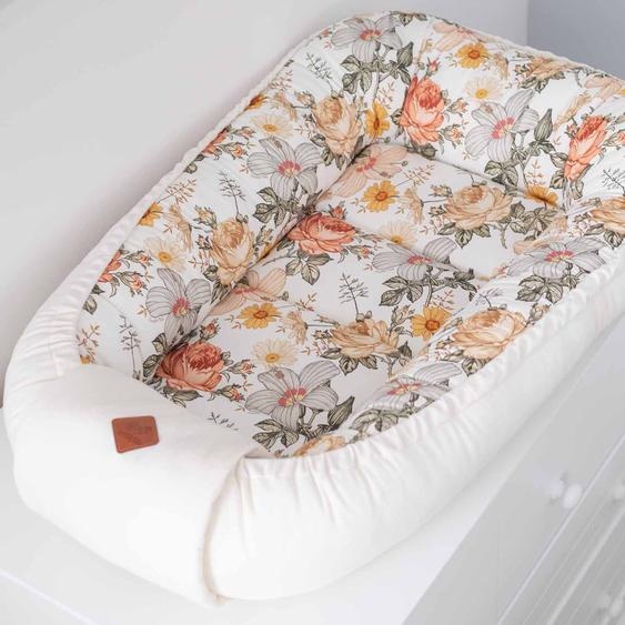 Cocon Bébé Matelassé - Nid Réducteur De Lit Néo Vintage Néo Vintage Imprimé Floral, Be