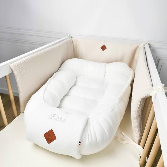 Cocon Nid Réducteur De Lit En Coton Nid Dabeille Écru