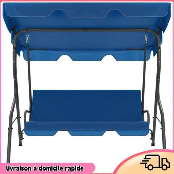 Cocosity Balancelle de jardin Bleu foncé 170 x 110 x 153 cm Tissu - 7894202836238