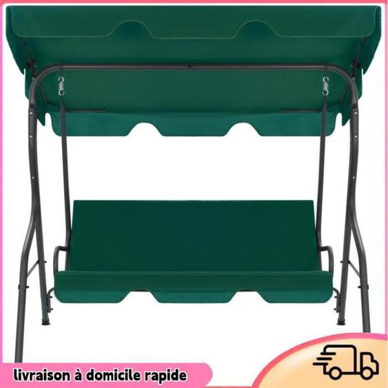 Cocosity Balancelle de jardin Vert 170 x 110 x 153 cm Tissu - 7894202853693