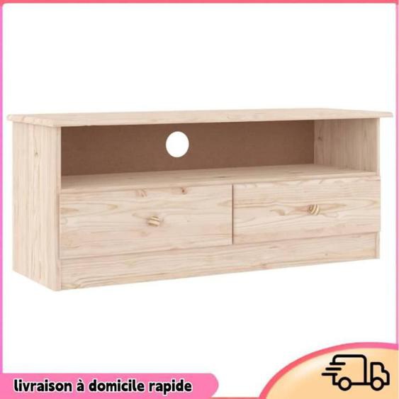 Cocosity Meuble TV avec tiroirs ALTA 100x35x41 cm bois massif de pin - 7894202822491
