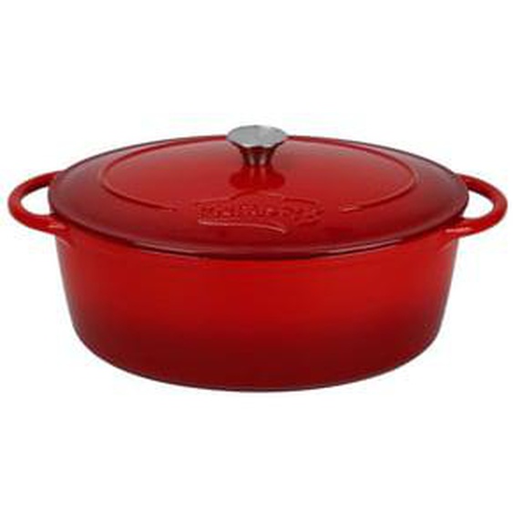 Cocotte colette ovale 6.5l 33x25cm en fonte emaille rouge