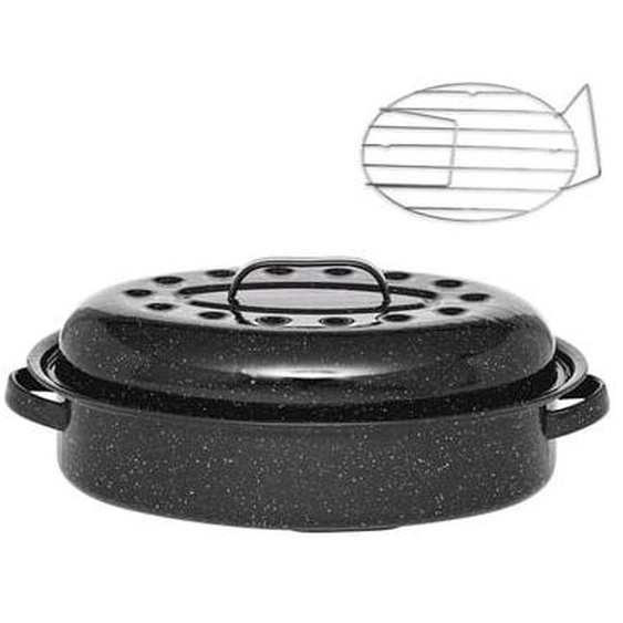 Cocotte en acier émaillé + grille inox, Roaster